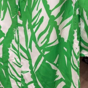 Green and White Leaf Print Shirt